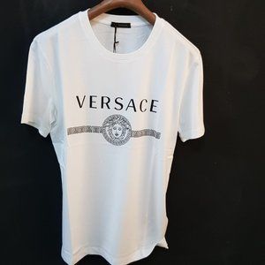 Versace Men Medusa Print White Tee